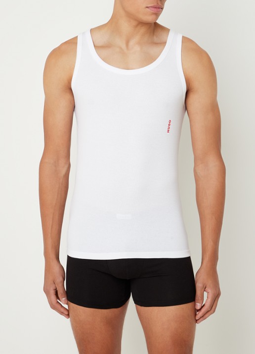 HUGO Singlet van katoen met logo in 2-pack - detail 4 multicolor