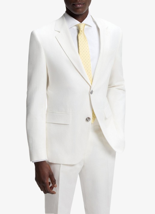 HUGO Slim fit 2-delig pak in katoenblend - voorkant 3 natural-102 / wit