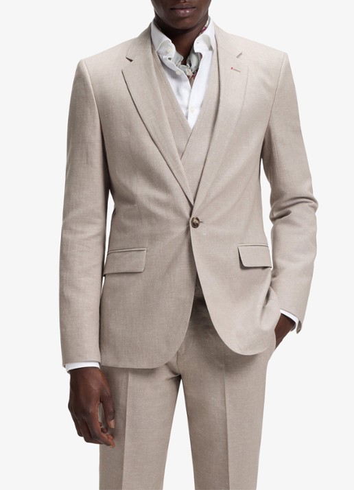 HUGO Slim fit 2-delig pak in katoenblend - voorkant 3 light/pastel brown-237 / bruin