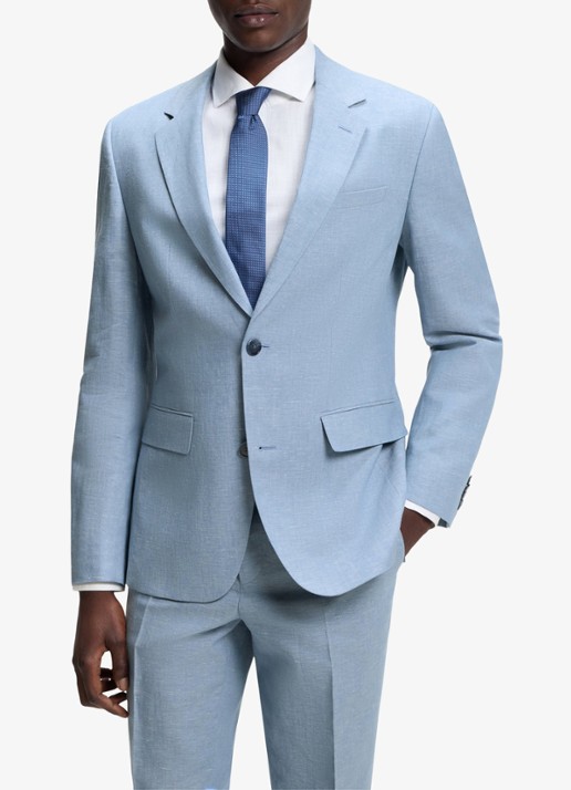 HUGO Slim fit 2-delig pak in katoenblend - voorkant 3 open blue-482 / blauw
