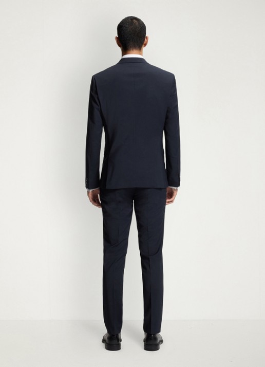 HUGO Slim-fit 2-delig pak in wolblend - achterkant donkerblauw