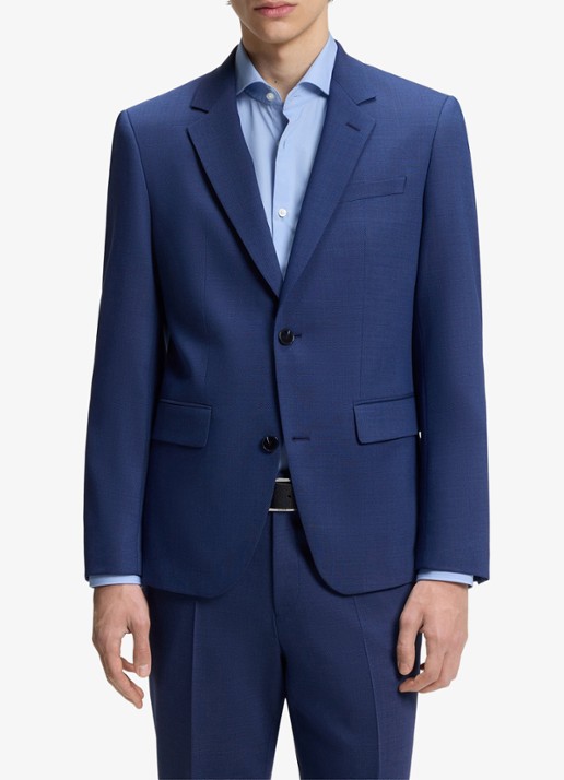 HUGO Slim fit 2-delig pak in wolblend - voorkant 2 donkerblauw