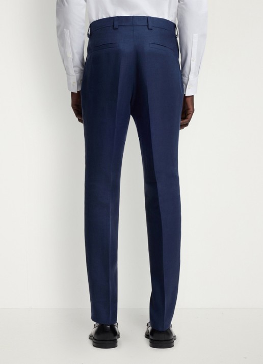 HUGO Slim fit 2-delig pak van linnen - detail 3 donkerblauw