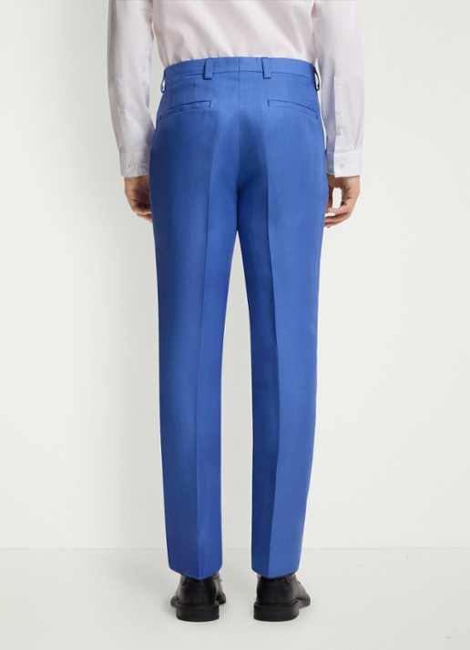 HUGO Slim fit 2-delig pak van linnen - detail 8 staalblauw