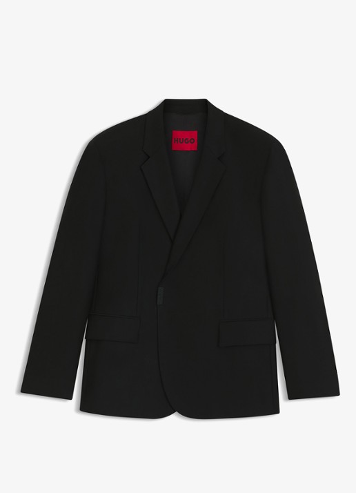 HUGO Slim fit colbert met steekzakken - voorkant 4 zwart
