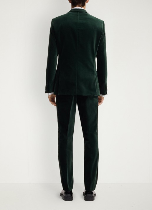 HUGO Slim fit colbert van katoen - achterkant 4 groen
