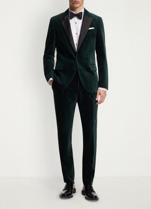 HUGO Slim fit colbert van katoen - voorkant 6 groen