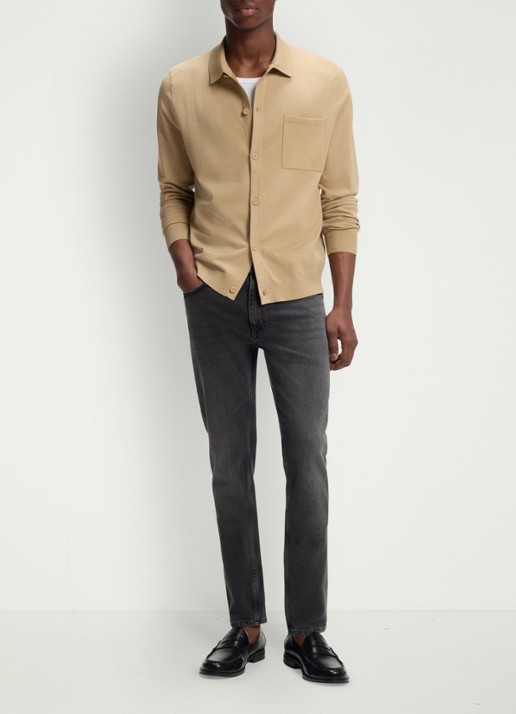 HUGO Slim fit jeans in katoenblend - voorkant 6 dark grey-023 / grijs
