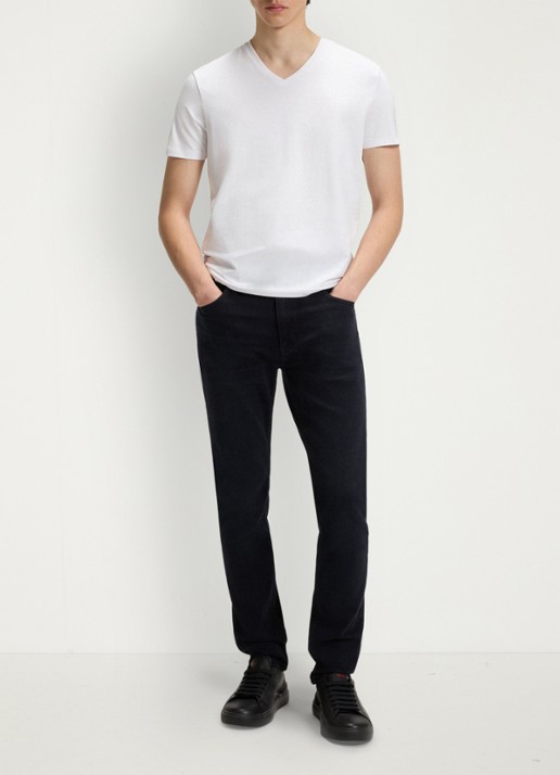 HUGO Slim fit jeans met donkere wassing - voorkant 3 indigo