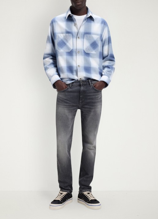 HUGO Slim fit jeans met gekleurde wassing - voorkant 6 grijs