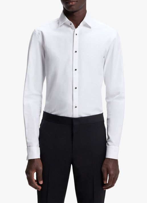 HUGO Slim fit overhemd van katoen - detail 3 wit