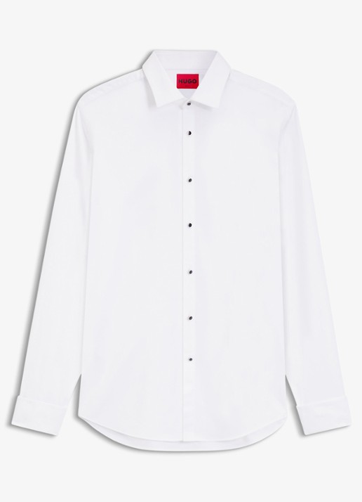 HUGO Slim fit overhemd van katoen - voorkant wit