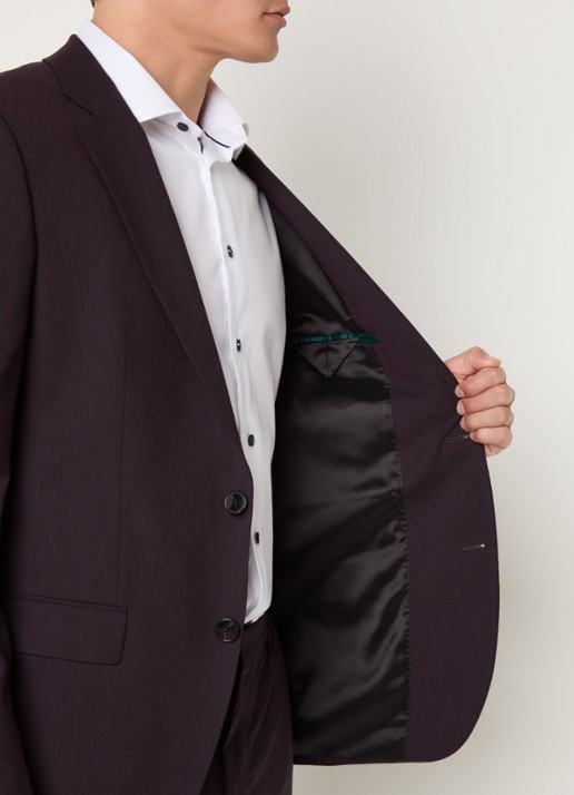 HUGO Slim-fit pak van een wolmix met hoogwaardige stretch - detail 6 aubergine