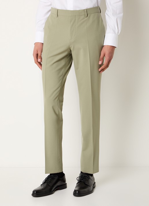 HUGO Slim-fit pak van een wolmix met hoogwaardige stretch - voorkant 8 mosgroen