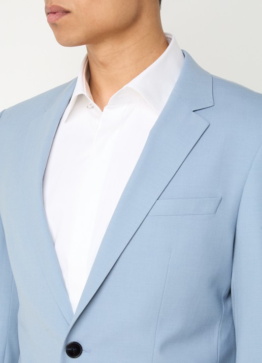 HUGO Slim-fit pak van een wolmix met hoogwaardige stretch - detail 5 blauwgrijs