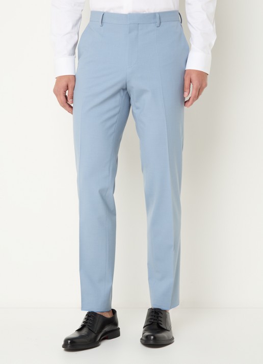 HUGO Slim-fit pak van een wolmix met hoogwaardige stretch - voorkant 9 blauwgrijs