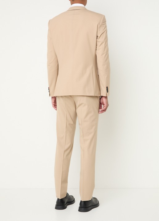 HUGO Slim-fit pak van een wolmix met hoogwaardige stretch - achterkant beige