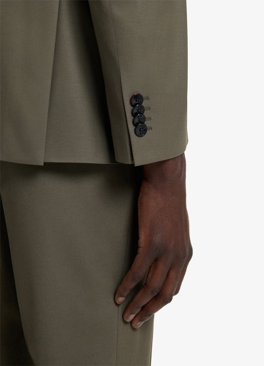 HUGO Slim-fit pak van een wolmix met hoogwaardige stretch - detail 4 groen