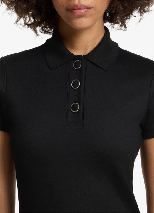 HUGO Slim fit polo met logo - detail 4 zwart