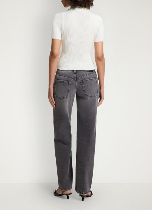 HUGO Slim fit polo met structuur - achterkant 3 wit