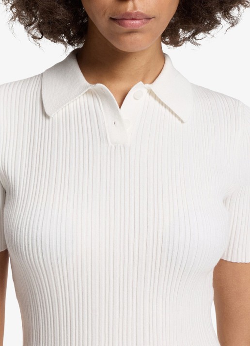 HUGO Slim fit polo met structuur - detail 5 wit