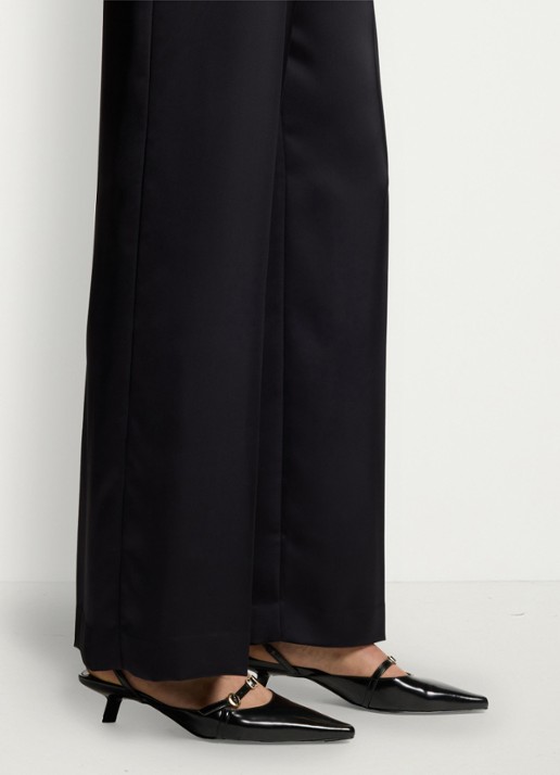 HUGO Slingback van leer met gespdetail - detail 5 zwart