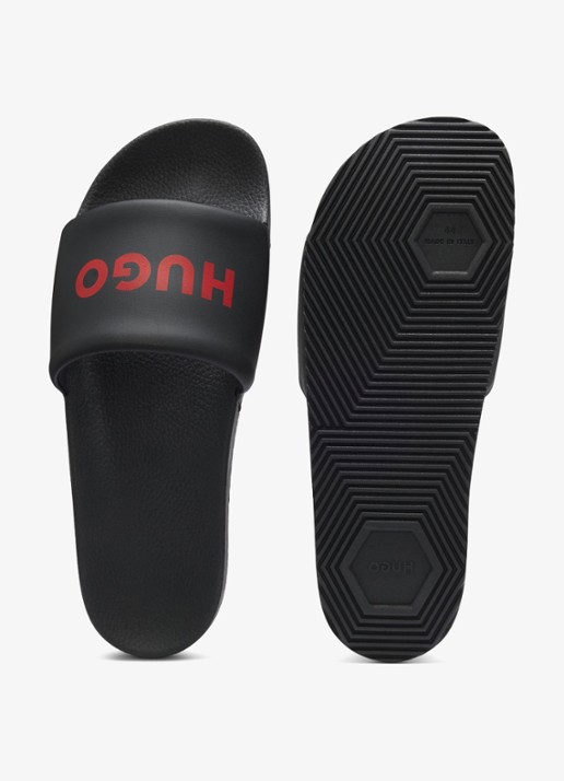 HUGO Slipper met logo - detail 7 zwart