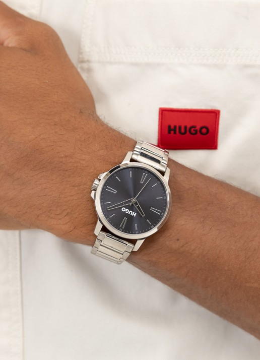 HUGO Smooth horloge HU1530419  - voorkant 4 zilver