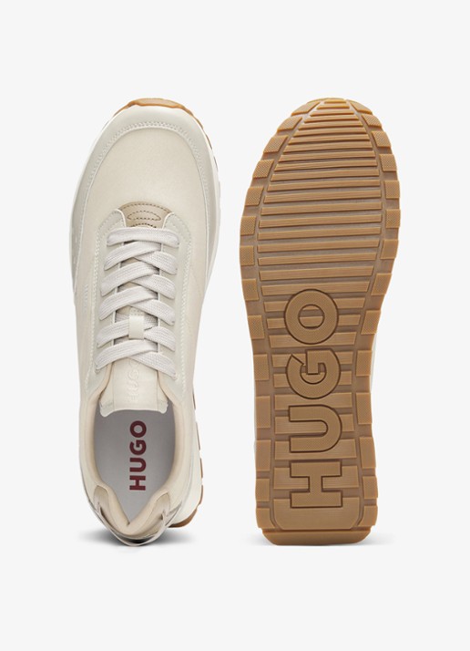 HUGO Sneaker met logo  - detail 4 beige
