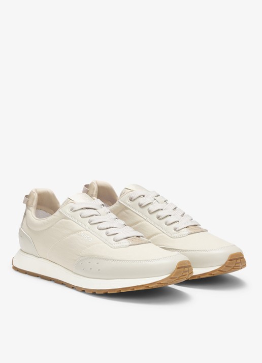 HUGO Sneaker met logo  - voorkant 2 beige