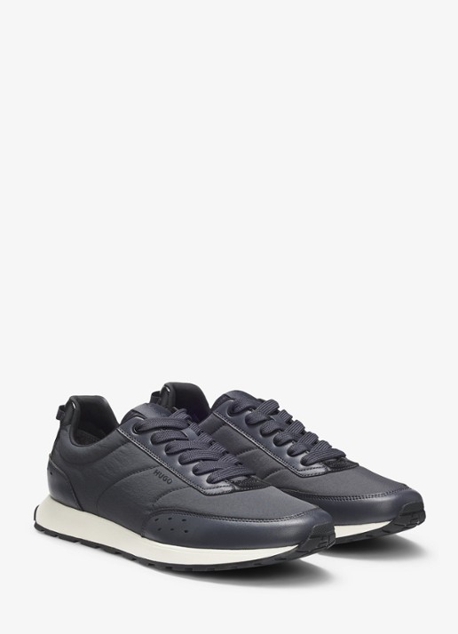 HUGO Sneaker met logo  - voorkant 3 donkerblauw