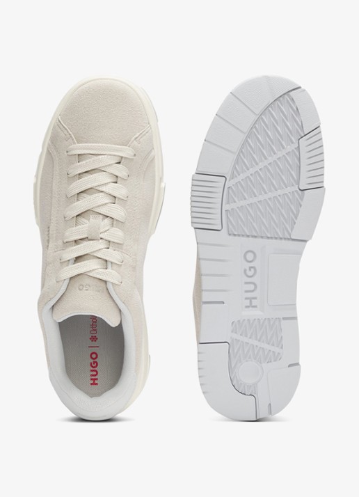 HUGO Sneaker met logo - achterkant 4 beige