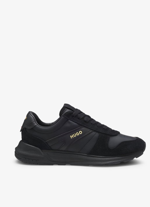 HUGO Sneaker met suède details