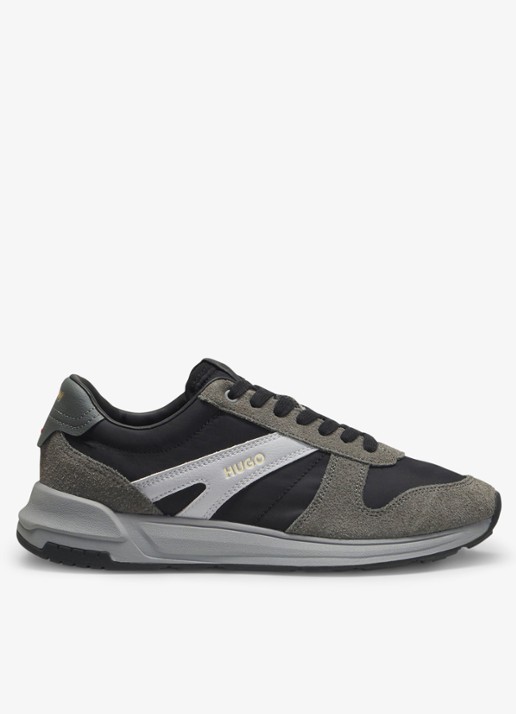HUGO Sneaker met suède details