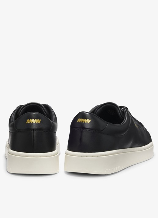 HUGO Sneaker van leer met logo - achterkant zwart