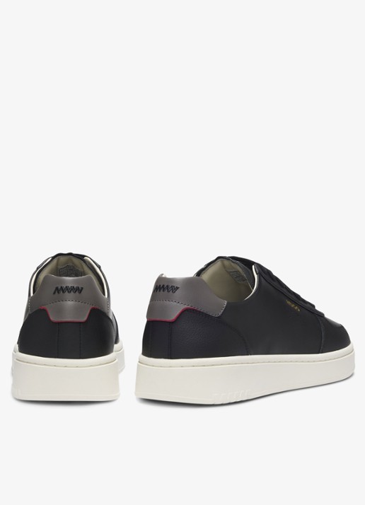 HUGO Sneaker van leer met logo - achterkant black-002 / zwart