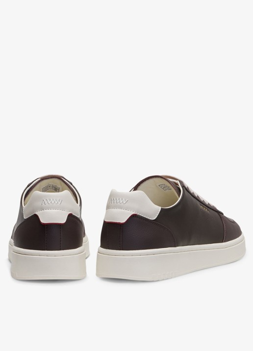 HUGO Sneaker van leer met logo - detail 3 open brown-241 / bruin