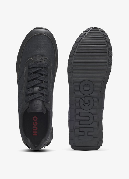 HUGO Sneakers met logoprint - achterkant zwart