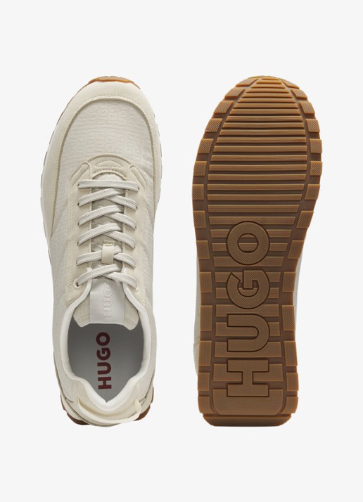 HUGO Sneakers met logoprint - achterkant light beige-271 / beige