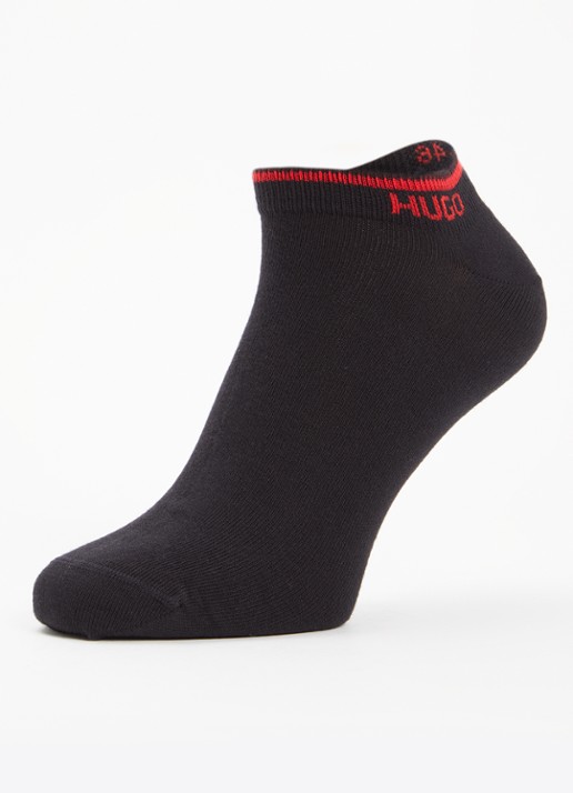 HUGO Sneakersokken met logo in 3-pack - detail 3 zwart