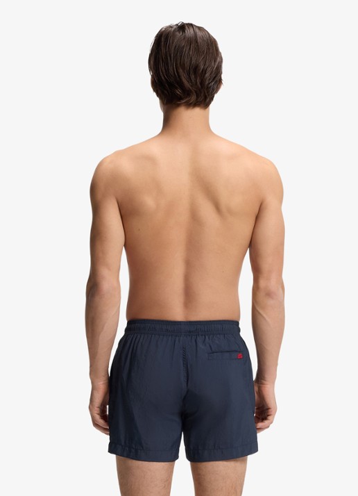 HUGO Sneldrogende zwemshorts met logolabel - achterkant 3 navy-410 / blauw