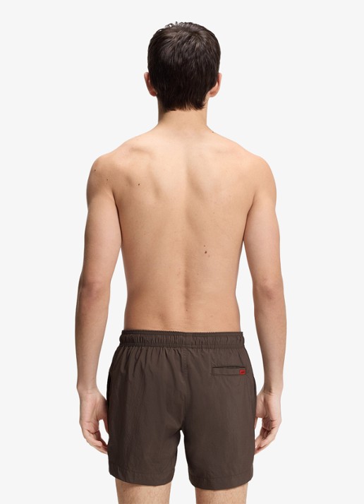 HUGO Sneldrogende zwemshorts met logolabel - achterkant 2 dark brown-201 / bruin