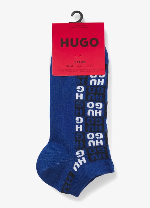 HUGO Sokken met logo in 2-pack - voorkant 3 donkerblauw