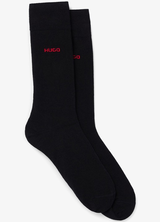 HUGO Sokken met logo in 2-pack - voorkant 2 zwart