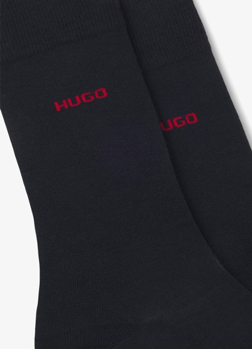 HUGO Sokken met logo in 2-pack - voorkant 3 donkerblauw