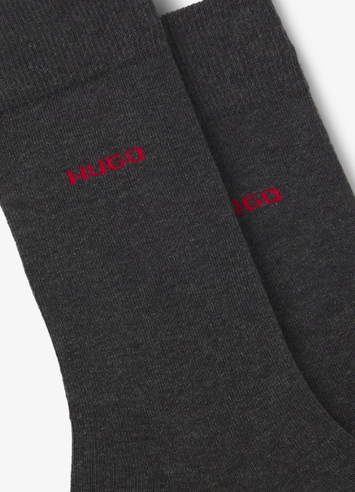 HUGO Sokken met logo in 2-pack - detail 3 antraciet