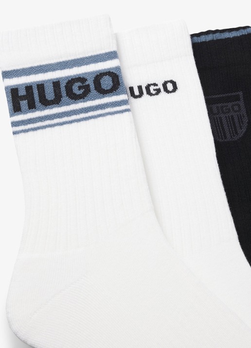 HUGO Sokken met logo in 3-pack   - detail 2 wit