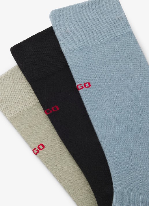 HUGO Sokken met logo in 3-pack - detail 3 light/pastel blue-456 / blauw