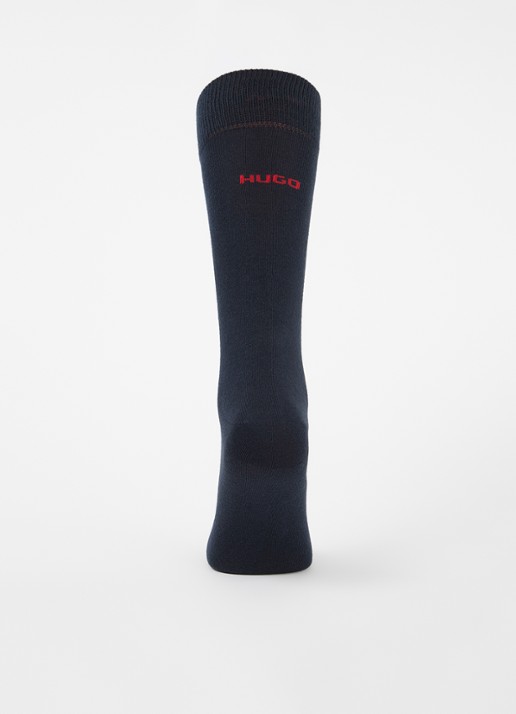 HUGO Sokken met logo in 3-pack - voorkant 2 dark blue-401 / blauw