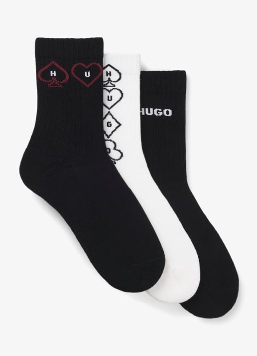 HUGO Sokken met logodessin in 3-pack